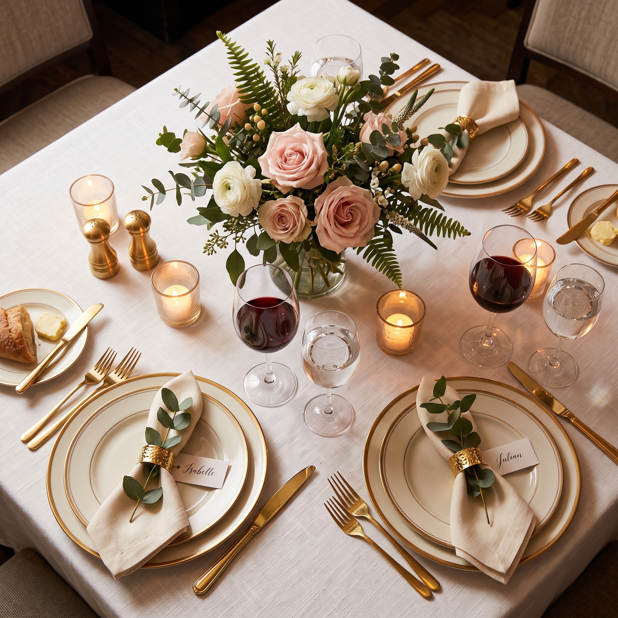 Elegancko zastawiony stół restauracyjny